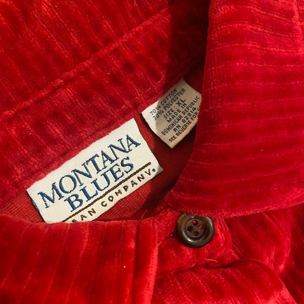 Red Corduroy Button Up Size Xl - image 2